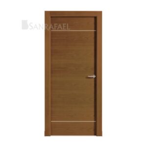 Puerta Madera Aluminio Incrustaciones Al27 Tintado Rustico