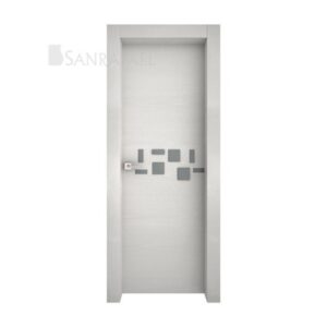 Puerta Madera Aluminio Incrustaciones Z08 Tinte Gris