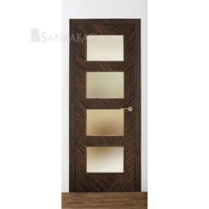 Puerta Madera Lisa Vidriera K11va4 Ebano Uniforme
